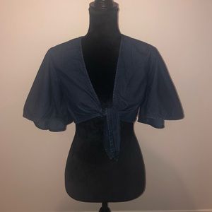 Free People Denim Crop Top